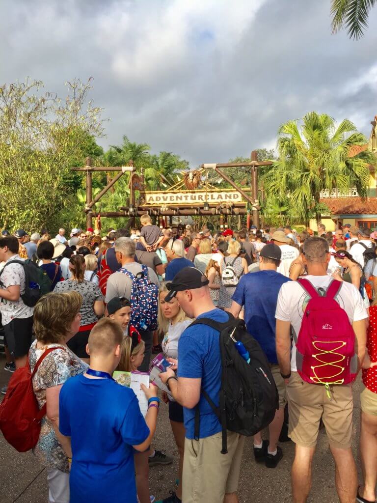 Top US Travel Blog, Travel With A Plan, features Magic Kingdom Disney tips! This is Adventureland Rope Drop!