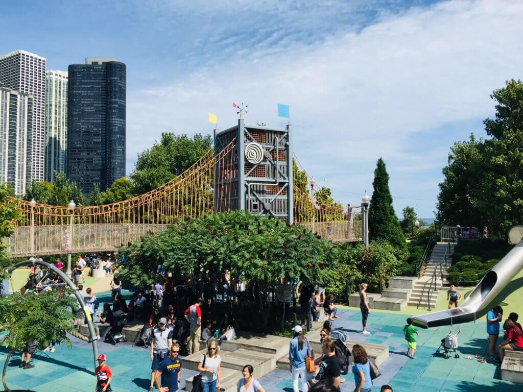 Chicago 3 day itinerary featured by top US family travel blog, Travel with a Plan: image of Maggie Daley Park