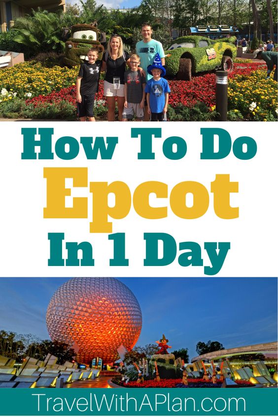 Click here for a step-by-step guide on how to see the best of Epcot in 1 day! Top U.S. familiy travel blog, Travel With A Plan, details their one day Epcot itinerary that allows you to see the best rides and attractions at Epcot if you only have 1 day! #Epcotitinerary #Epcot1dayitinerary #Epcotonedayitinerary #Epcottouringplan #Epcot #1dayEpcotitinerary #Epcottouringplans #travelwithaplan 