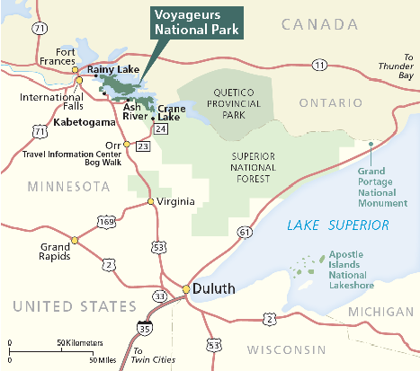 Voyageurs National Park map