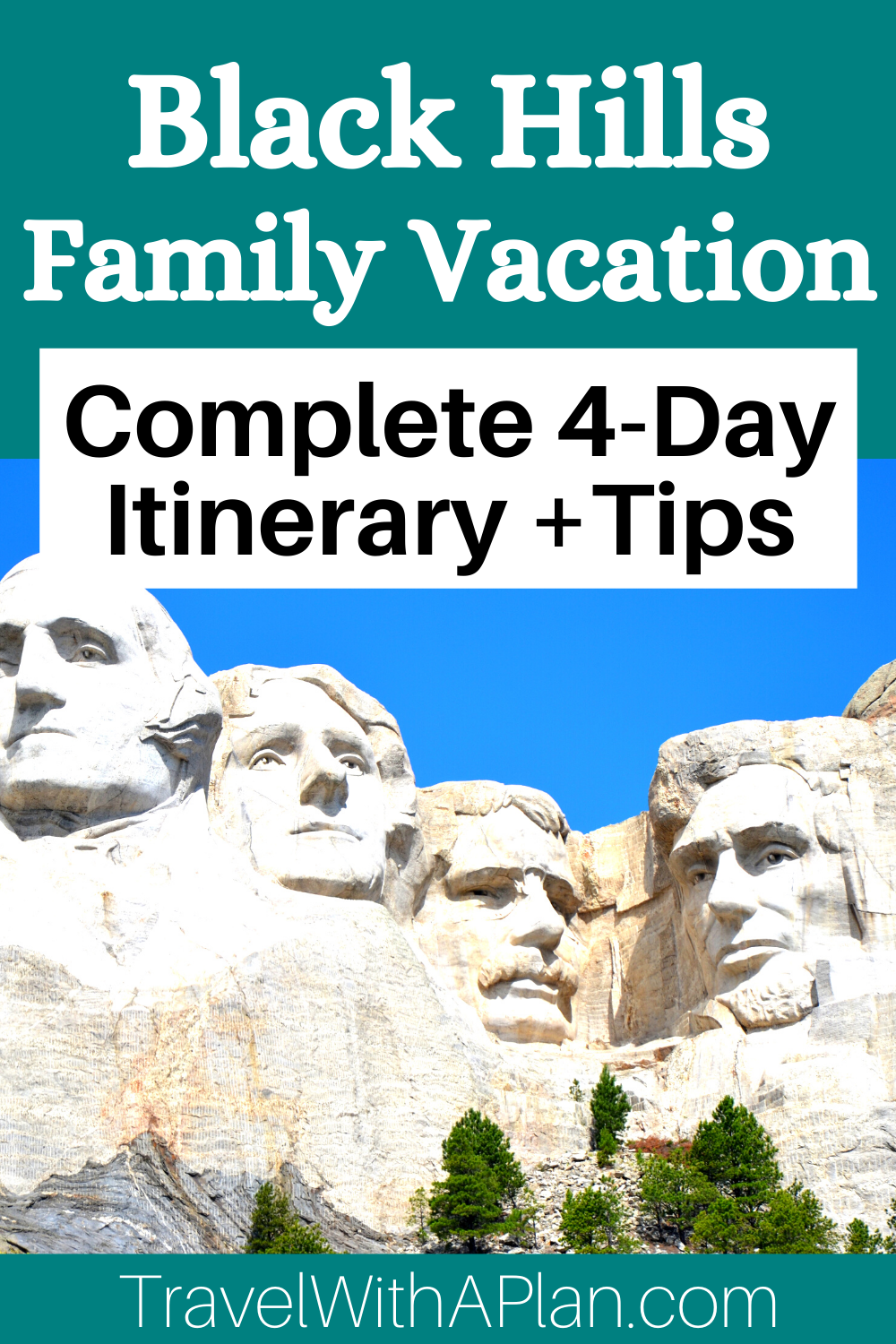 Click here for a 4-day Black Hills Itinerary that is perfect for seeing the top attractions, from top US family travel blog, Travel With A Plan!  #BlackHills #familytravel