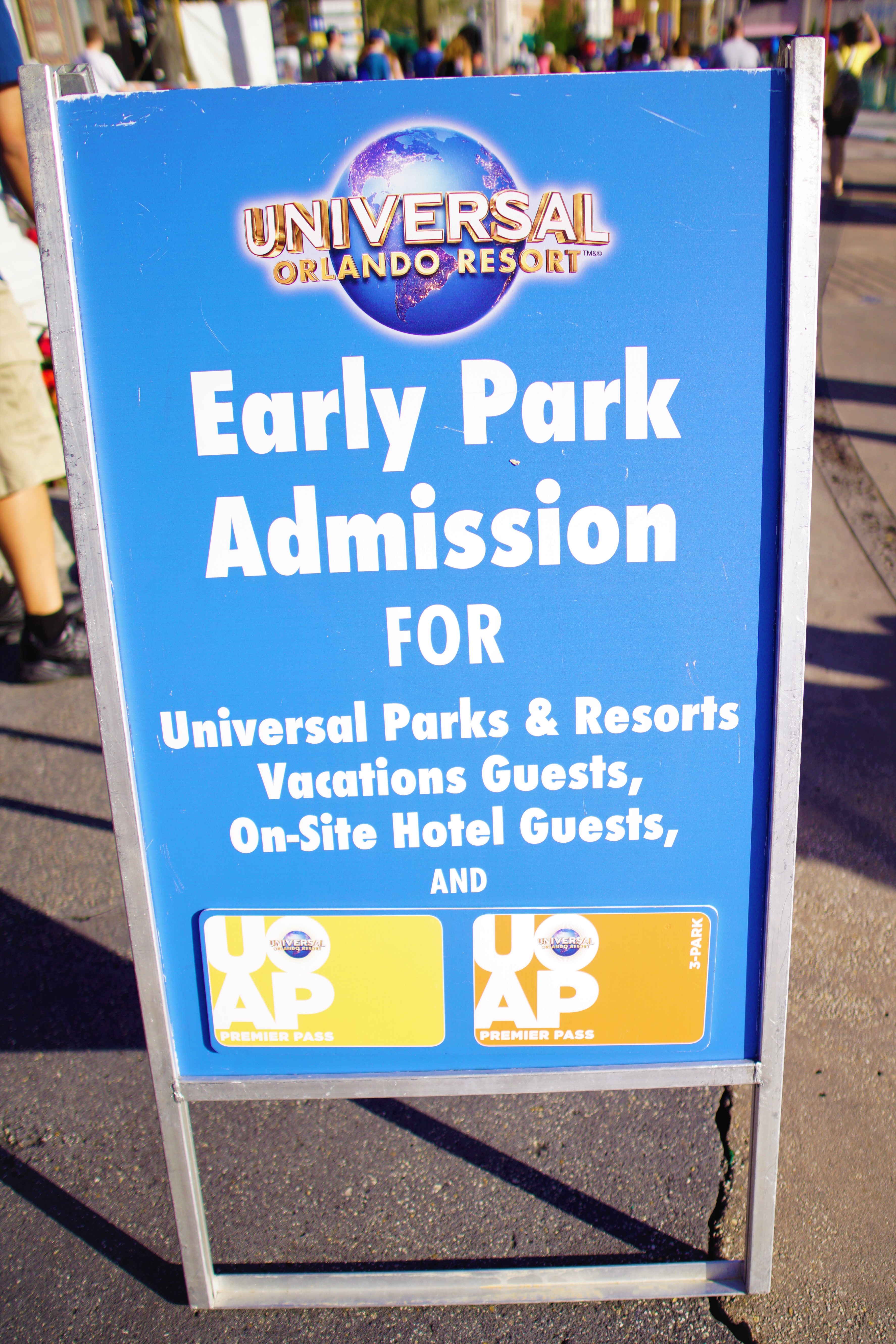 Early Park Admission sign