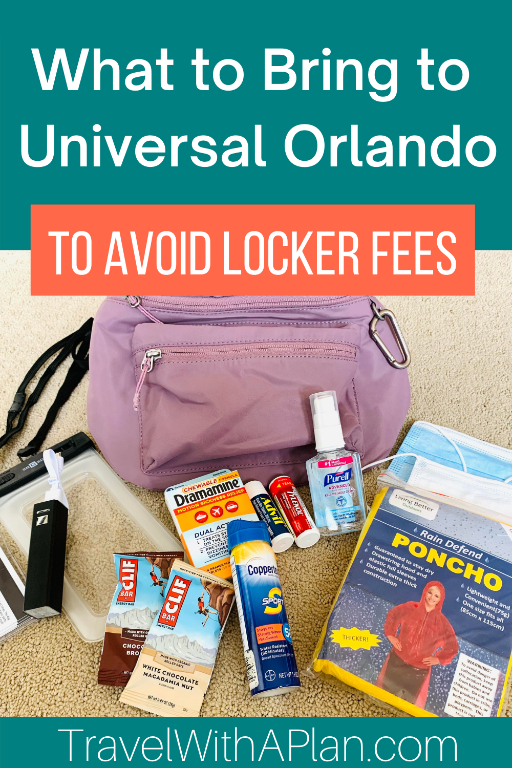 Find out exactly what to bring to Universal Studios (that will fit into a fanny pack!) from top U.S. travel blog, Travel With A Plan!