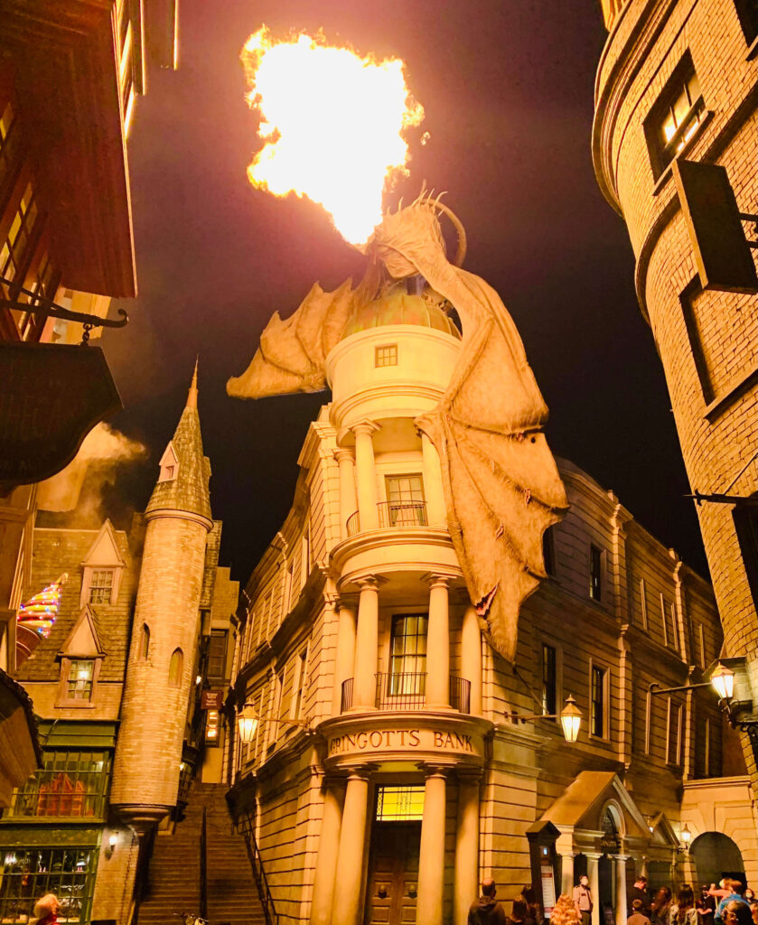 Diagon Alley fire breathing dragon 