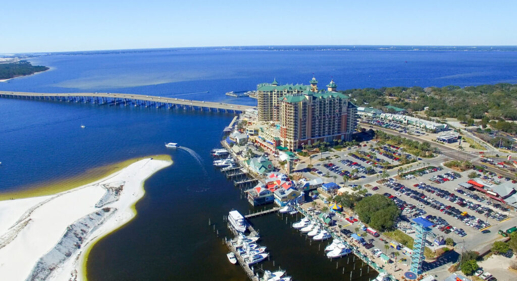 Aerial view of Destin Florida beaches