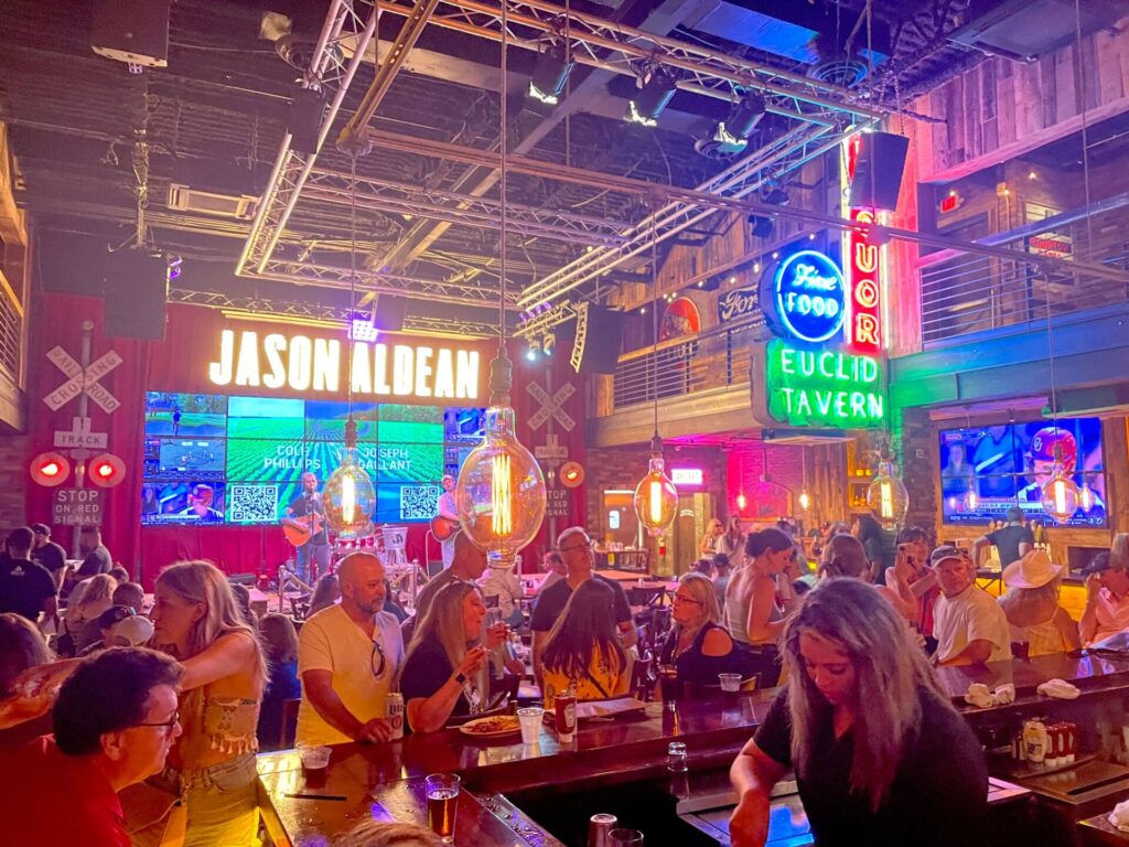 Nashville bars on Broadway; Jason Aldean's Kitchen + Rooftop Bar
